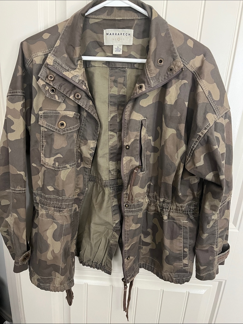 Anthropologie Olive Camo Utility Jacket -